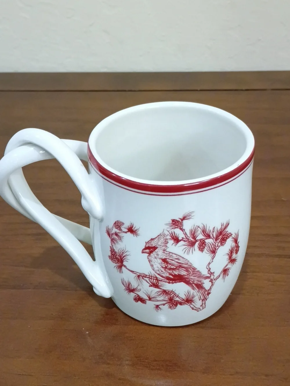 Williams-Sonoma Red Cardinal Holiday Toile Coffee Mug, 16 Ounces